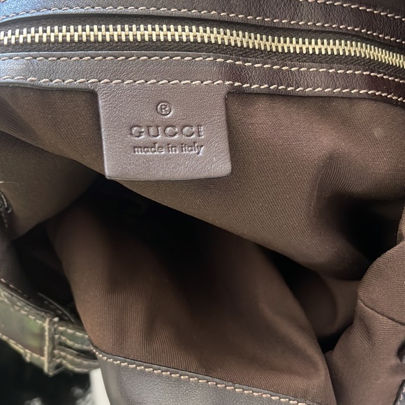 Gucci Monogram GG Brown Horsebit handle Canvas Material Hobo Bag large - Picture 4 of 7